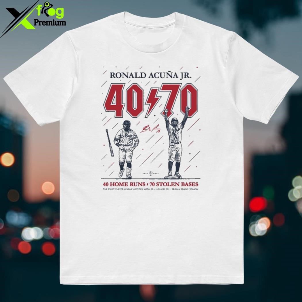 Rotowear Acuña: 40/70 Shirt | Ronald Acuña Jr. 40 Home Runs 70 Stolen Bases ATL 4XL