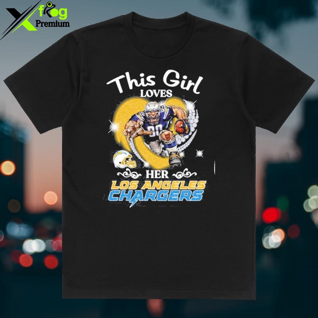 This girl loves her Los Angeles Chargers mascot heart shirt, hoodie,  sweater, long sleeve and tank top