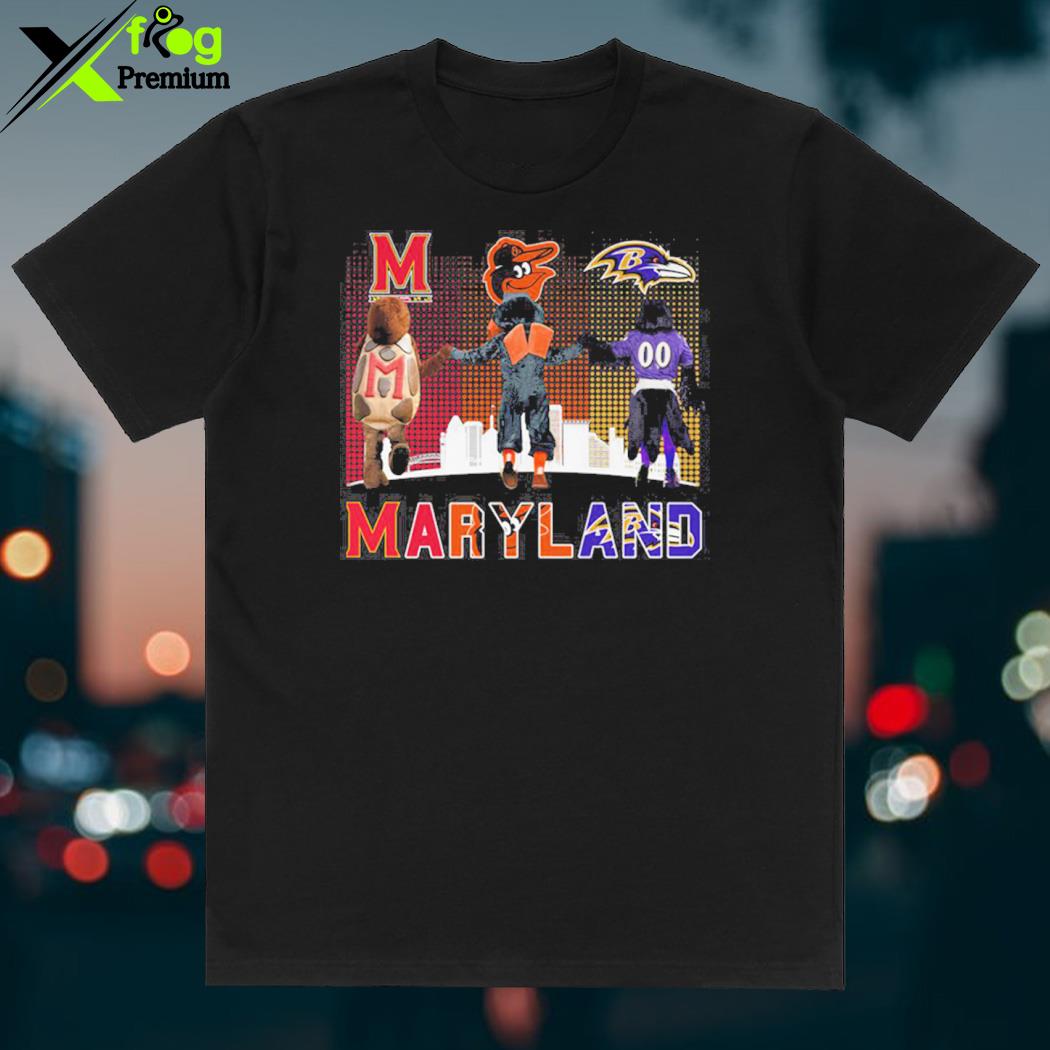 Maryland Sport Mascot Baltimore Ravens Orioles Terrapins shirt