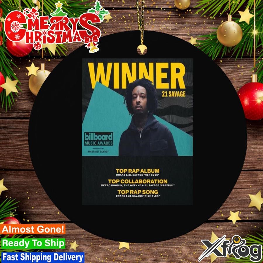 21 Savage 2023 Billboard Music Awards Winner Top Rap Album Home Decor Poster Ornament