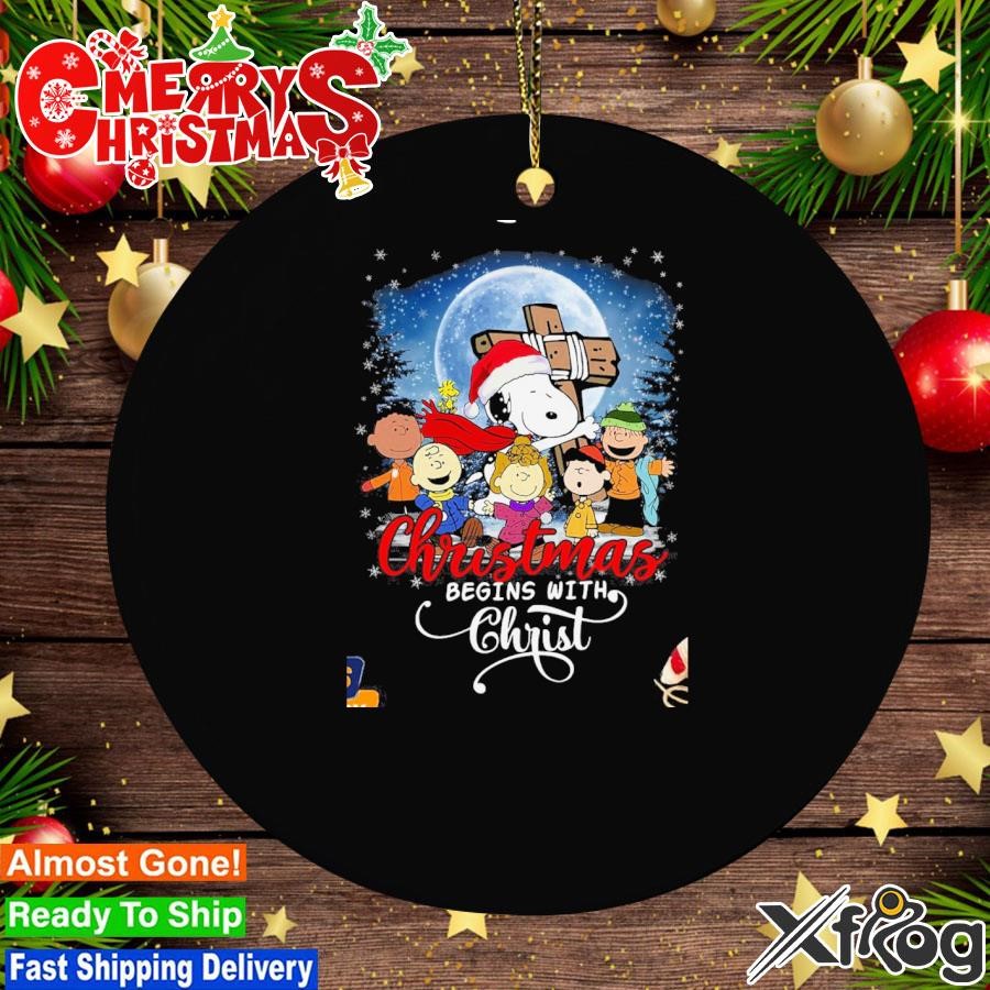 Christmas begin with christ the Peanuts characters Snoopy Ornament