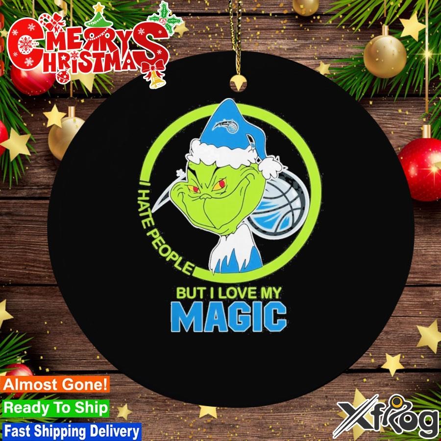 Grinch Hat Santa I Hate People But I Love My Orlando Magic 2023 Ornament