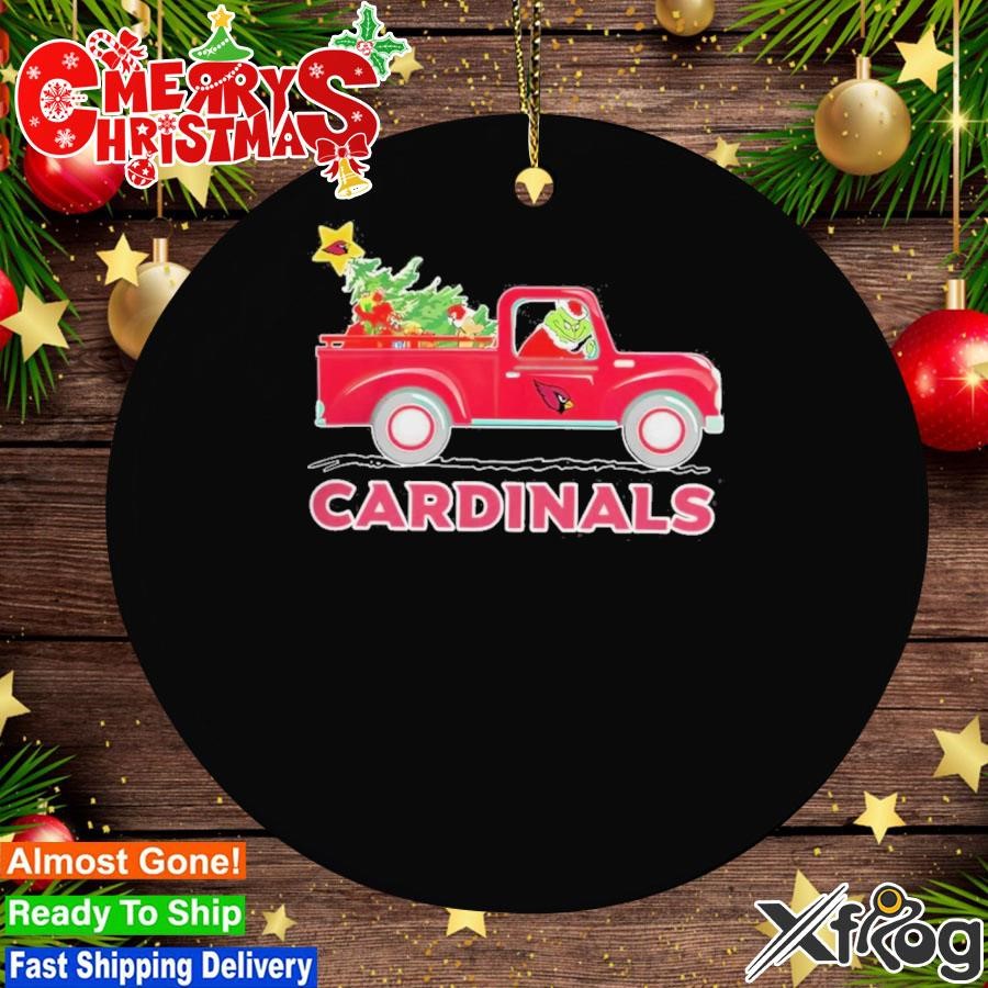 Happy Merry Christmas The Grinch drive a car Louisville Cardinals football  logo flag gift shirt - teejeep