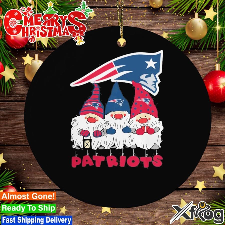 Happy Merry Christmas The Gnomes New England Patriots Logo Ornament