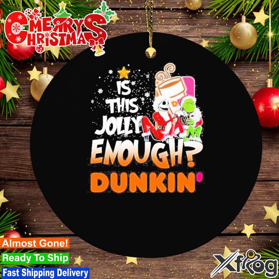 Jack Skellington And Grinch Hat Santa Is This Jolly Enough Dunkin Christmas Ornament