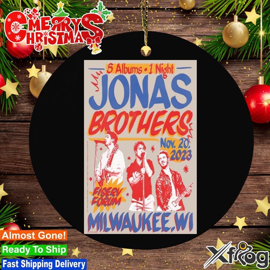Jonas Brothers Tour 2023 Milwaukee, WI Poster Ornament