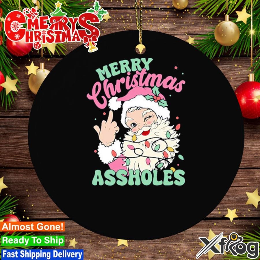 Merry Christmas Assholes Funny T Ornament