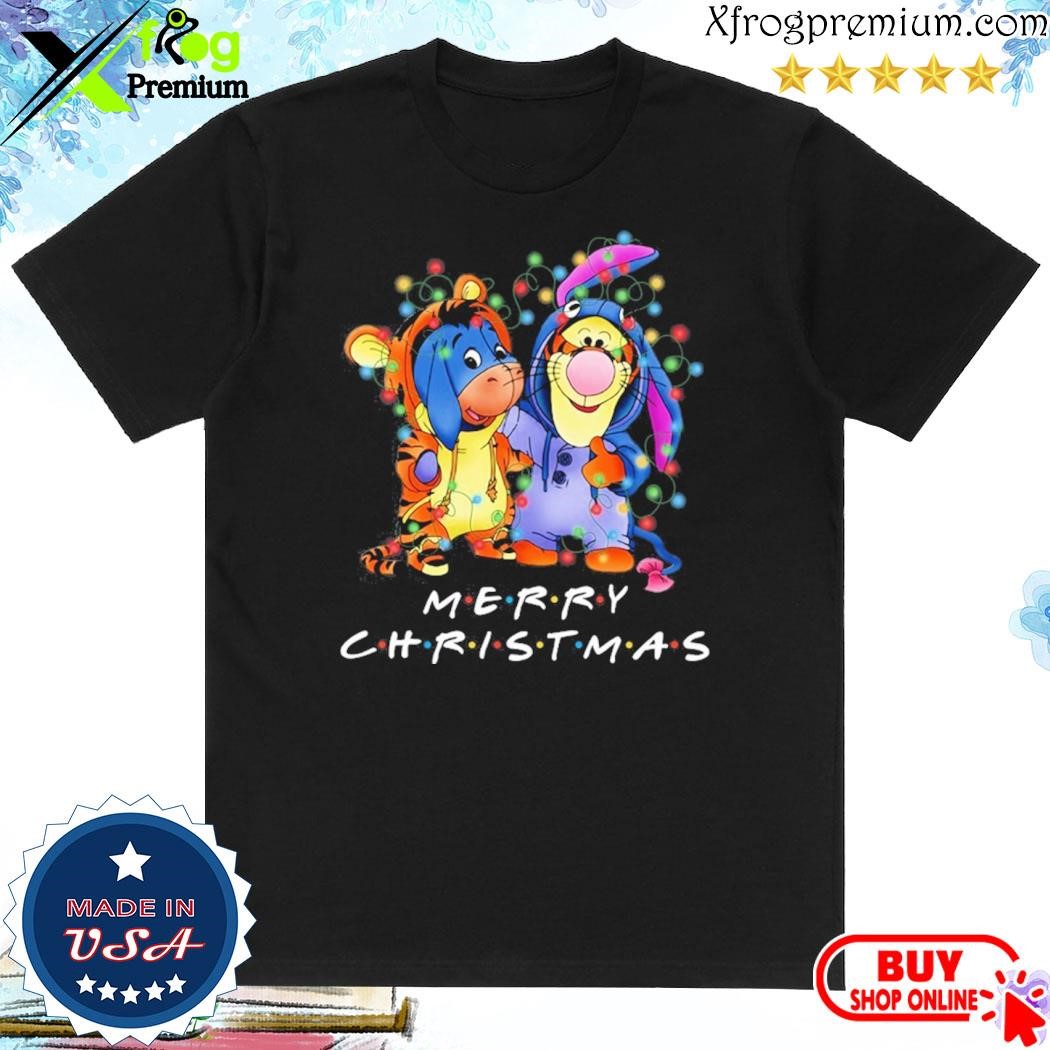 Official Baby Eeyore and baby Tigger merry christmas light shirt