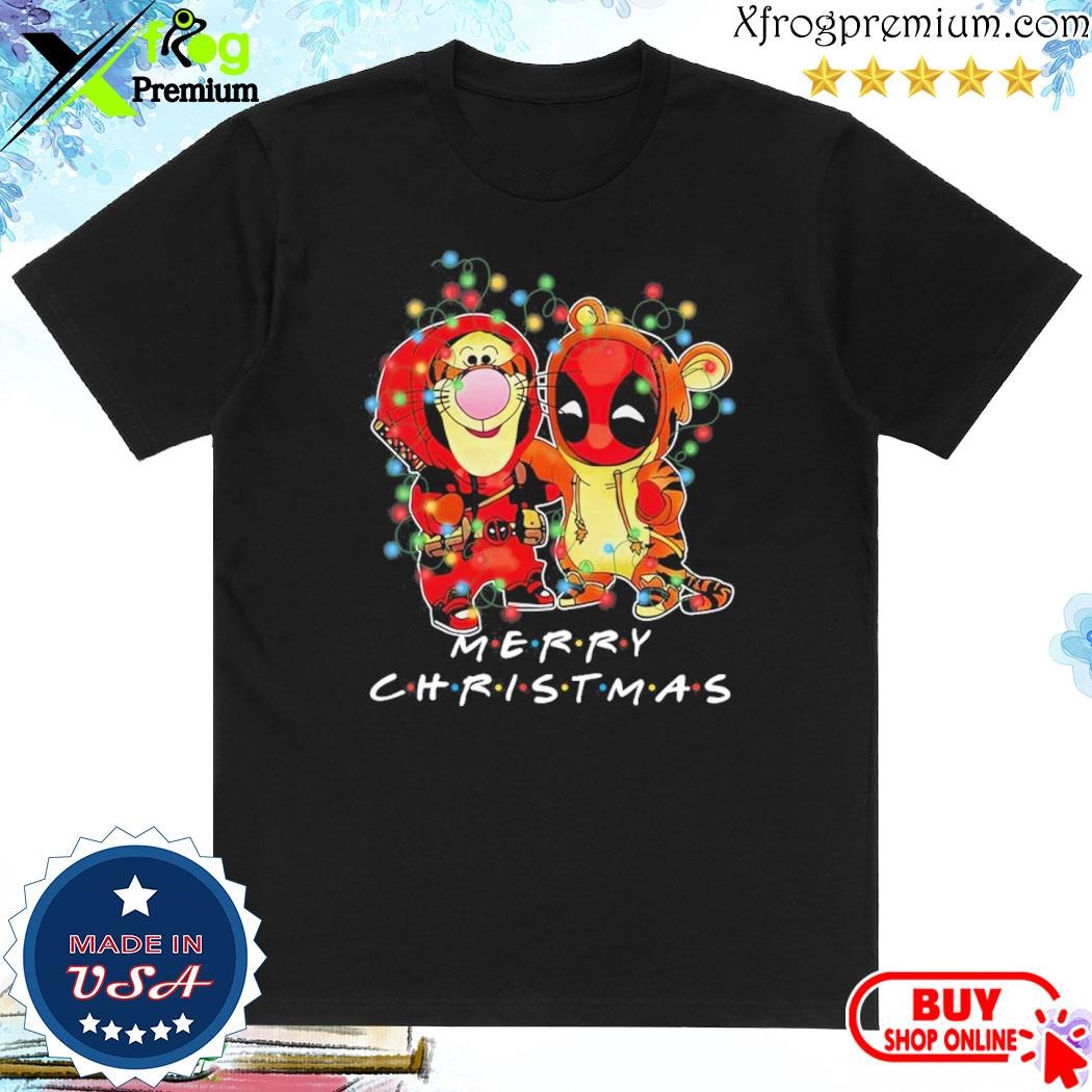Official Baby Tigger and baby Deadpool merry christmas light shirt