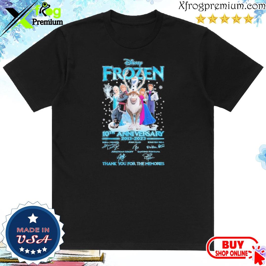 Official Disney frozen 10th anniversary 2013-2023 thank you for the memories shirt