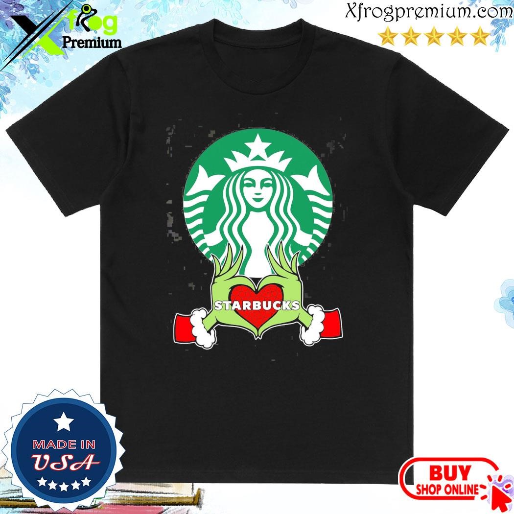 Official Grinch santa love Starbucks merry christmas shirt