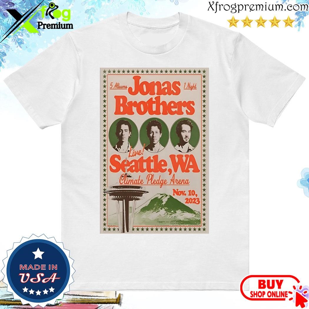 Official Jonas Brothers 5 Albums 1 Night, Climate Pledge Arena Nov 10, 2023 Seattle, WA shirt