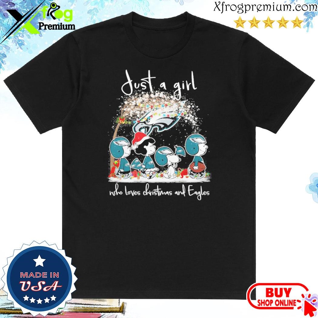 Official Just A Girl Who Loves Christmas And Eagles Shirt