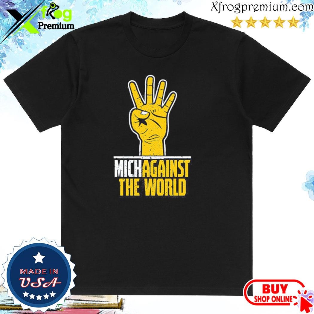 Official Michagainst the World Michigan College Hoodie T-Shirt