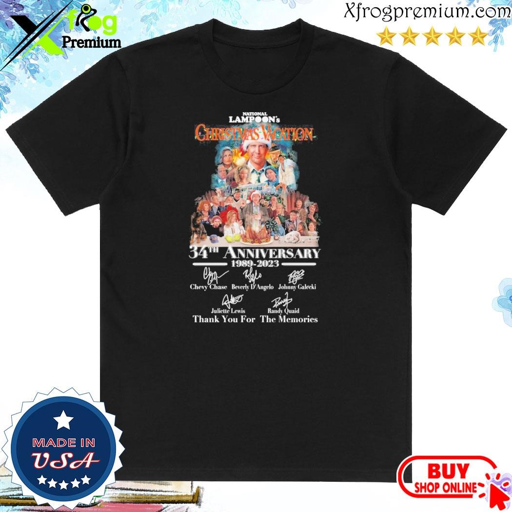 Official National lampoon's Christmas vacation 34th anniversary 1989 – 2023 thank you for the memories shirt