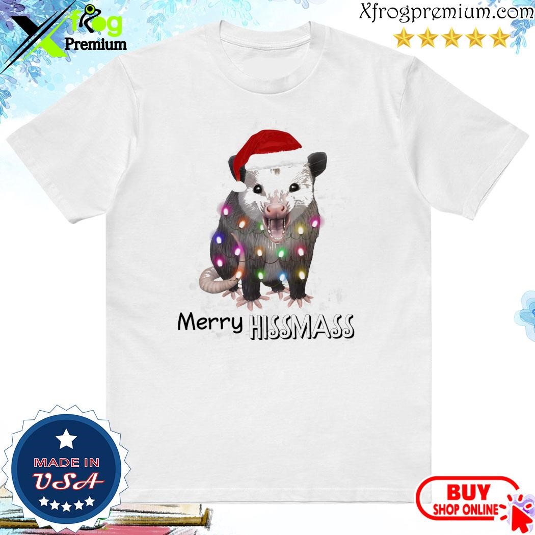 Official Opossum Santa hat merry Hissmas merry christmas lights shirt