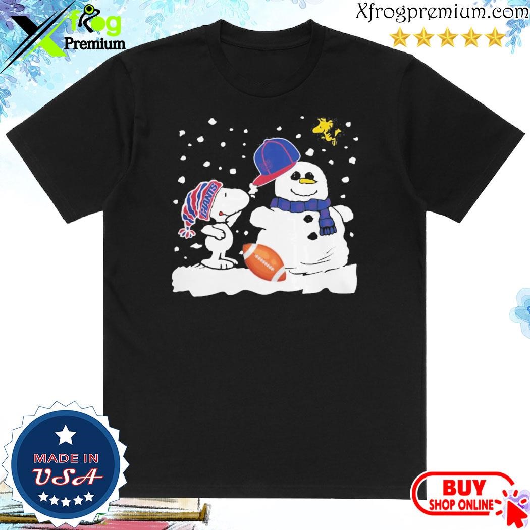 Official Peanuts Snoopy And Woodstock Snowman New York Giants Shirt