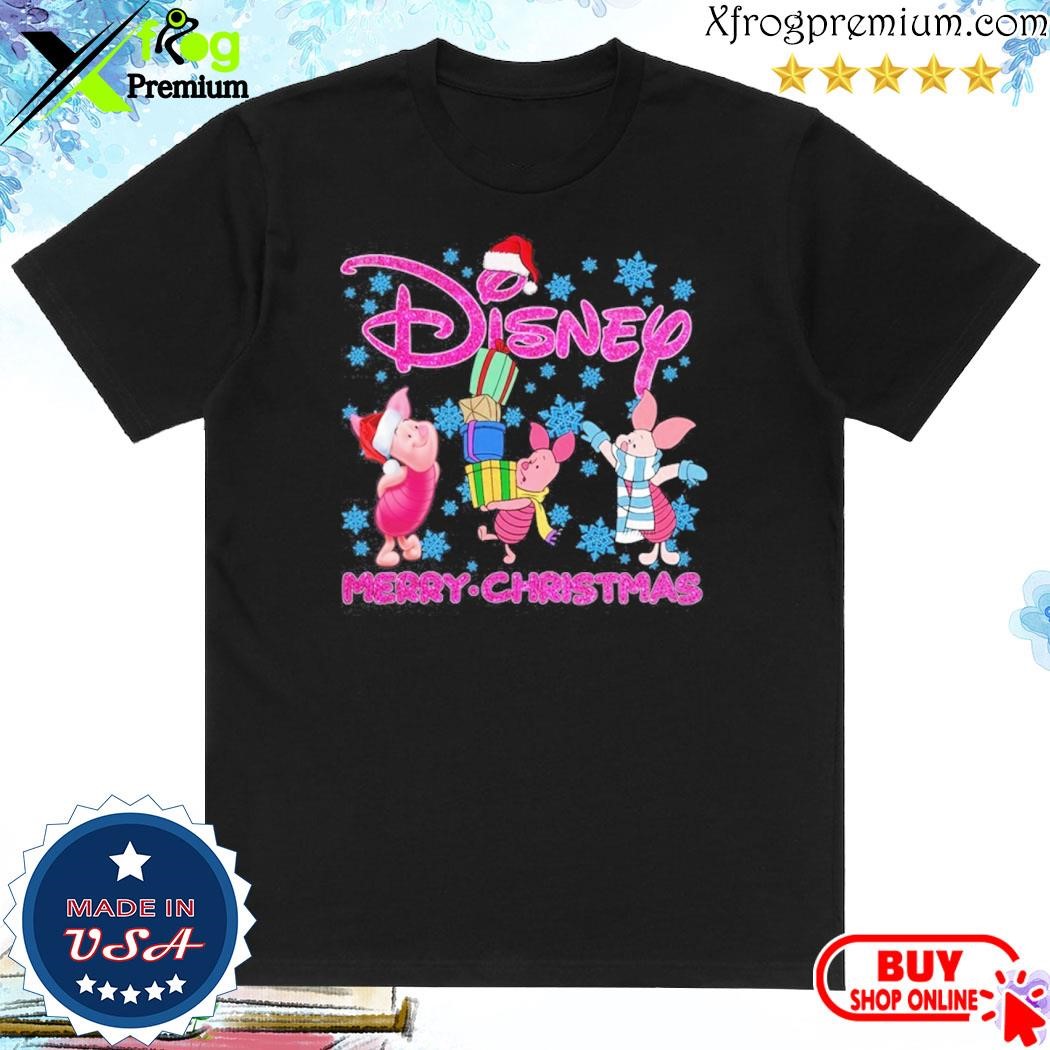 Official Piglet and Chip hat santa Disney merry christmas shirt