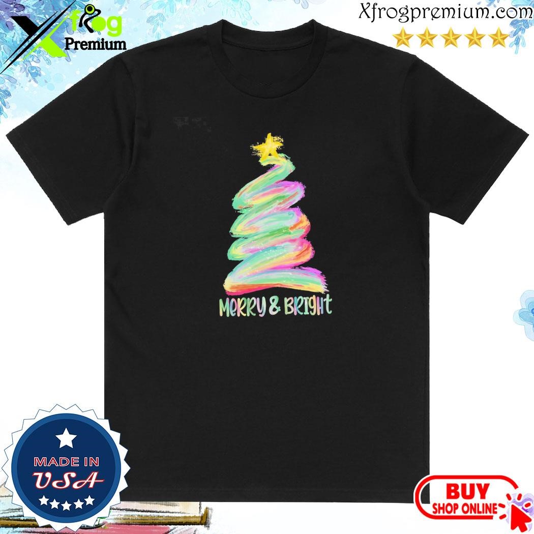 Official Pine tree merry & bright merry christmas shirt