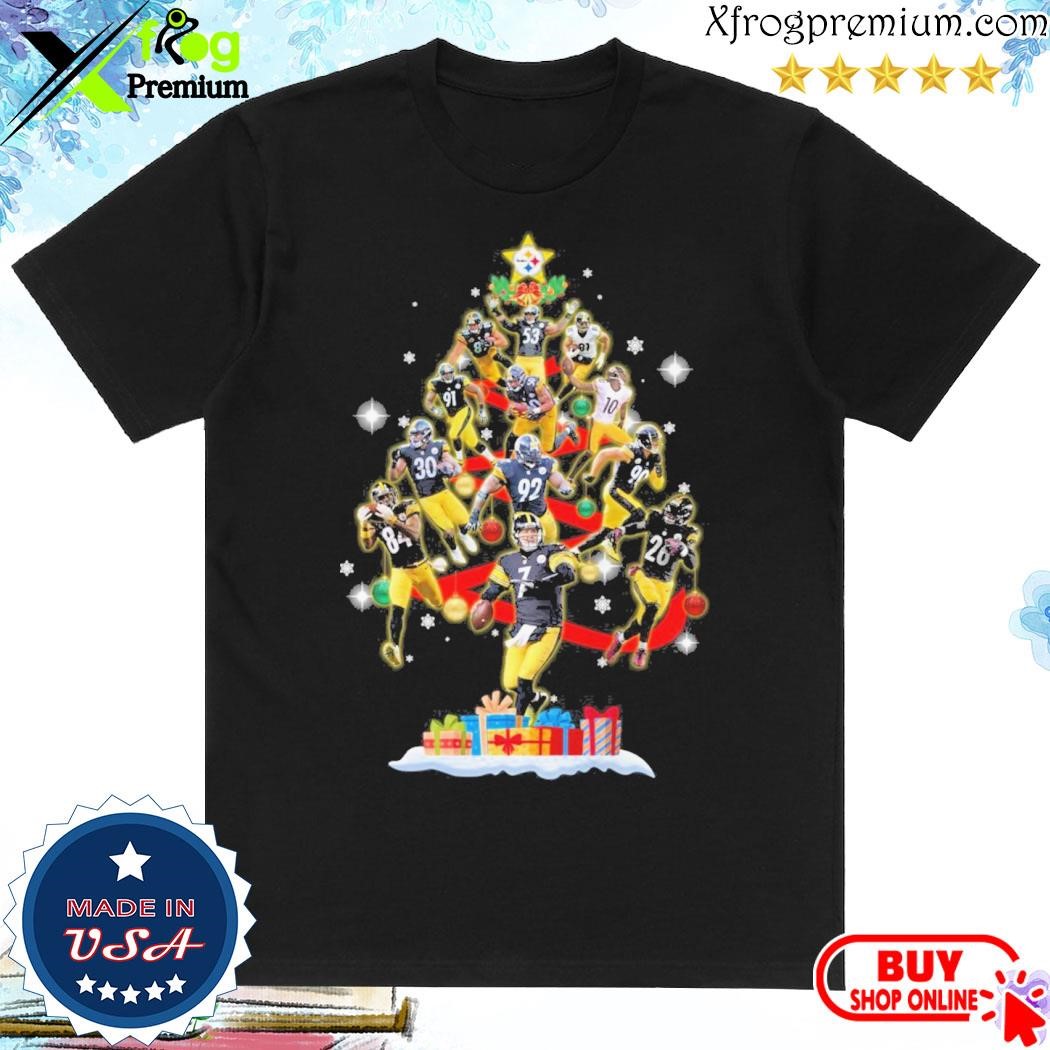 Official Pittsburgh Steelers pine tree team player football merry christmas shirt