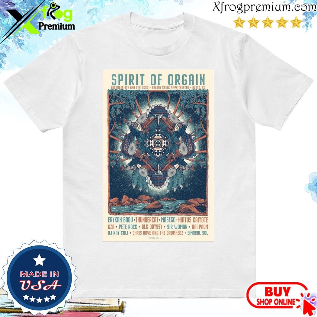 Official Poster Spirit Of Orgain Hutto, TX, Brushy Creek Amphitheater December 8 & 9, 2023 shirt