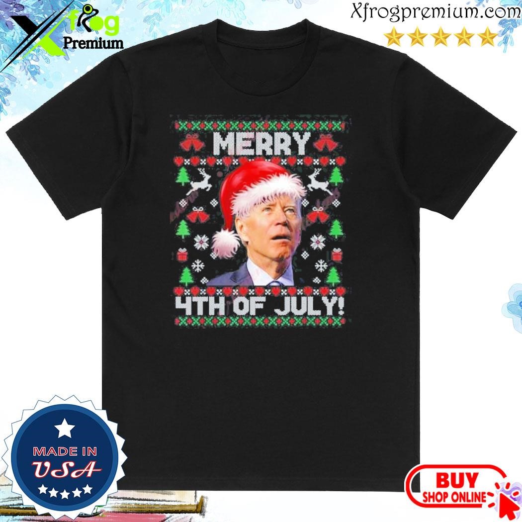 Official Santa Joe Biden Merry 4Th Of July Ugly Christmas Sweater Shirt