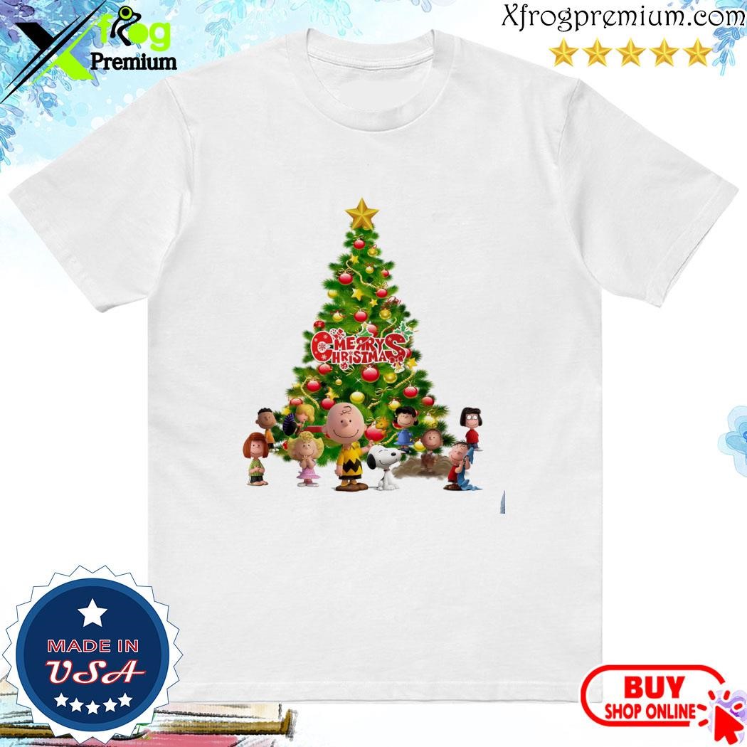 Official Snoopy, Charlie Brown and friends pine tree merry christmas shirt