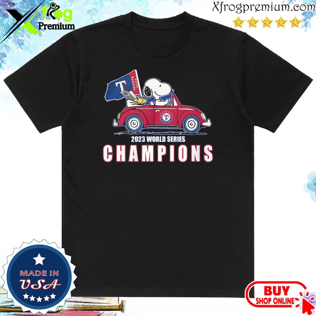 Official Snoopy Driving Car Texas Rangers Champions 2023 World Series Shirt