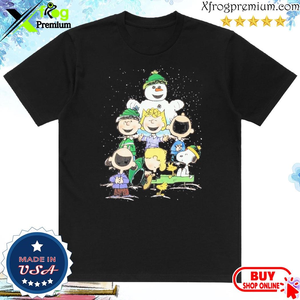 Official Snoopy, Snowman and friends pine tree merry christmas shirt