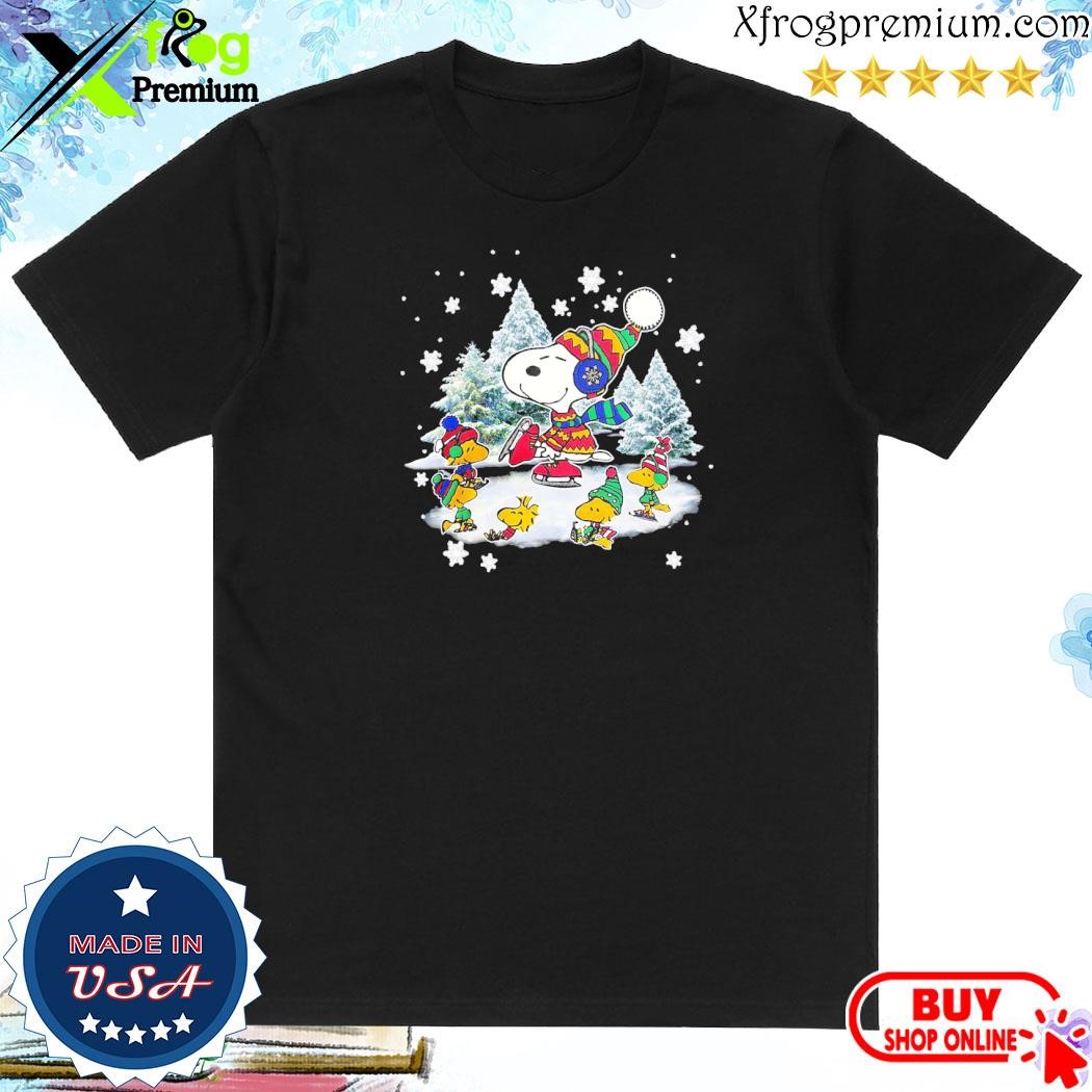 Official Snoopy and Woodstock Snow slide merry christmas shirt