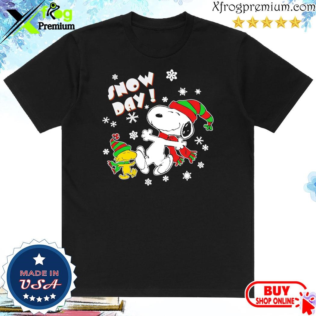 Official Snoopy and Woodstock hat santa snow day christmas shirt