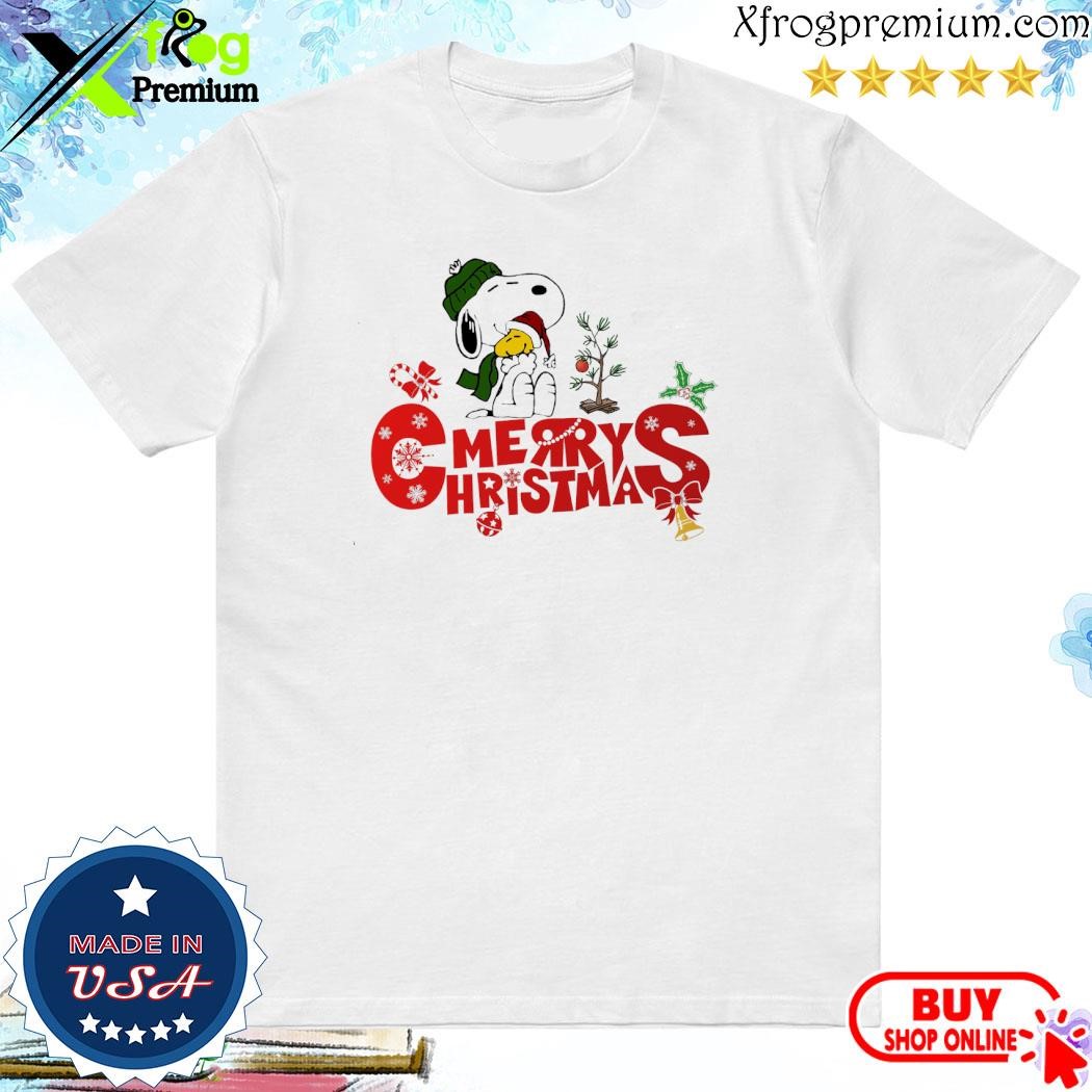 Official Snoopy and Woodstock hat santa tree merry christmas 2023 shirt