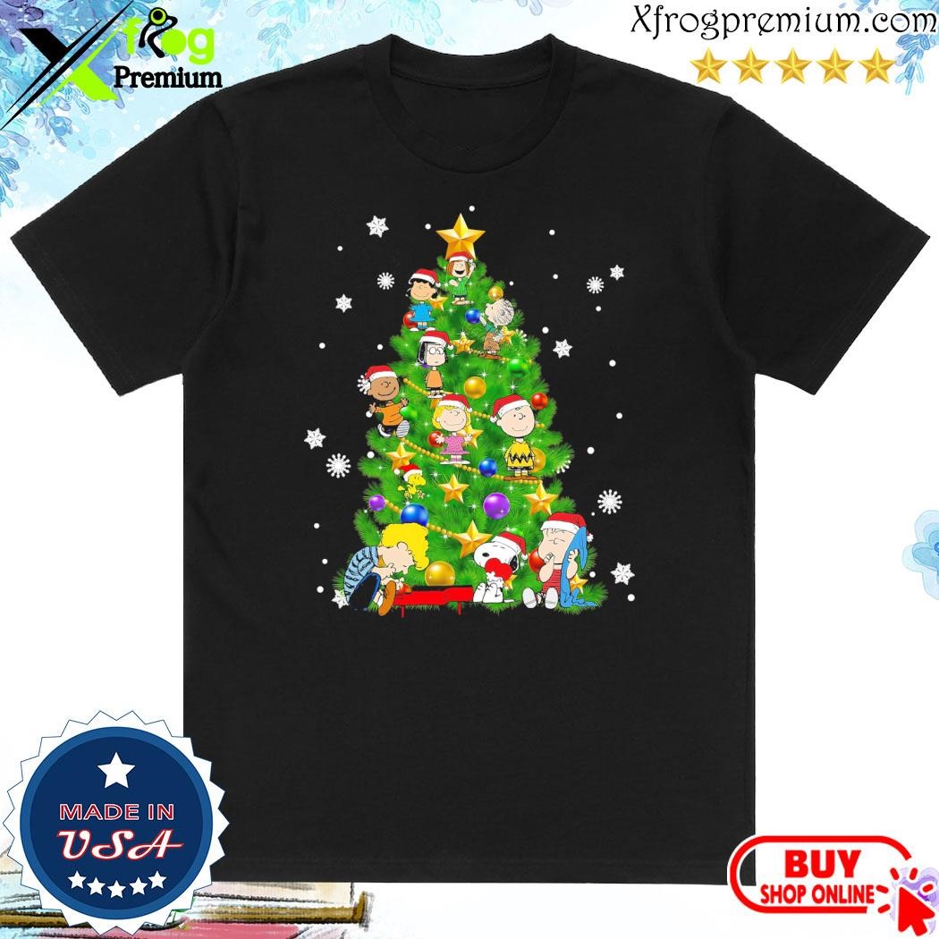 Official Snoopy and friends pine tree merry christmas shirt