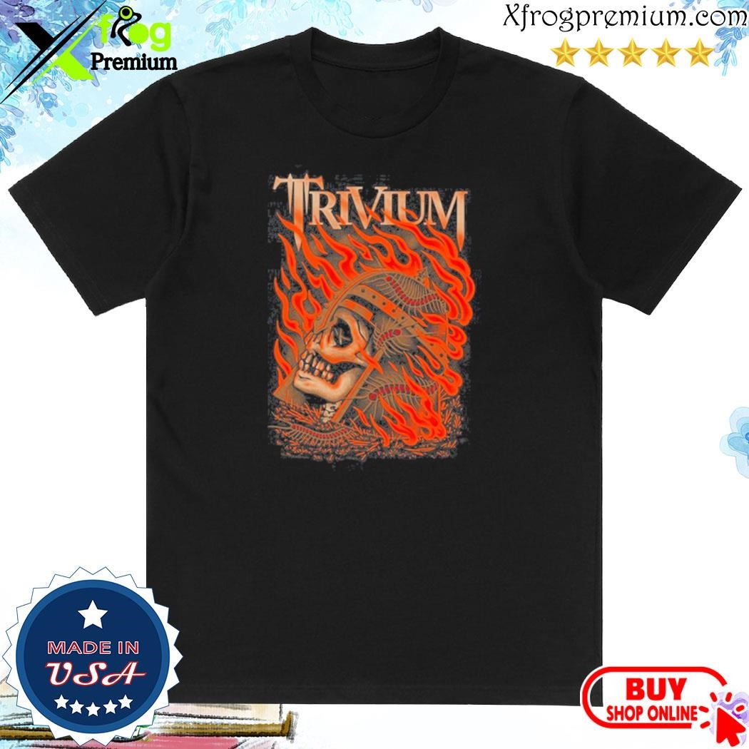 Official Trivium flaming skull shirt