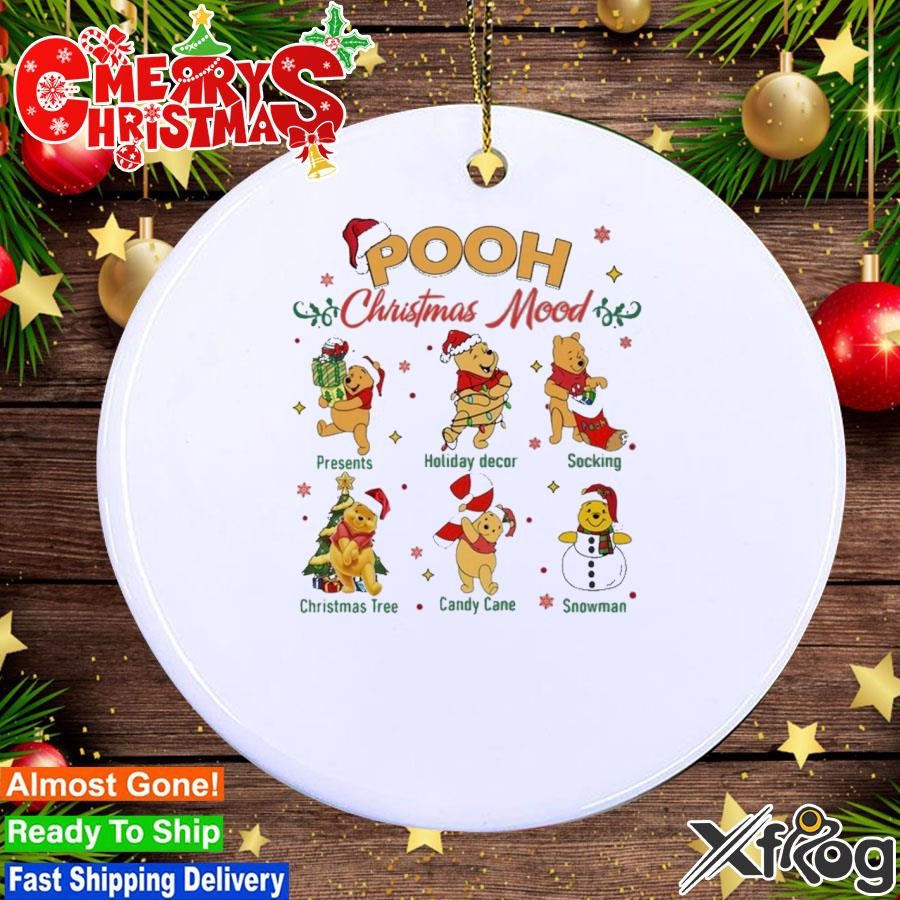 Pooh hat santa christmas mood merry christmas Ornament