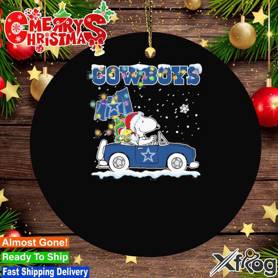 Snoopy Driver Car Dallas Cowboys Merry Christmas T Ornament