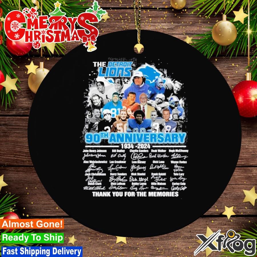The Detroit Lions 09th anniversary thank you for the memories team name player signatures Ornament