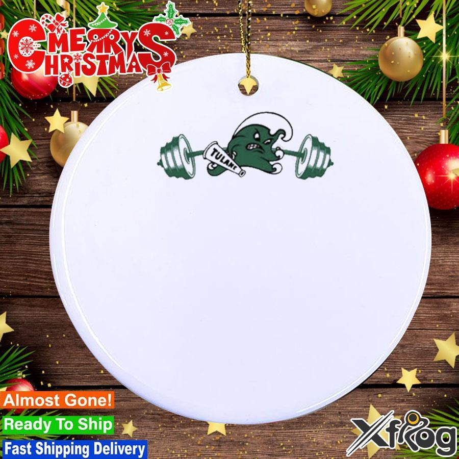 Weight Lifting Tulane Angry Wave Ornament