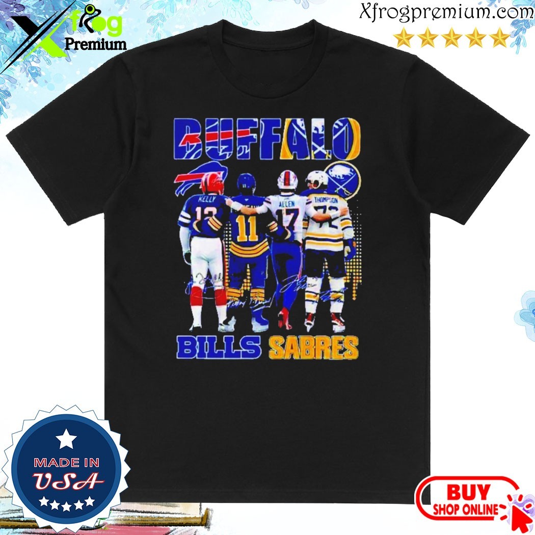 Official Buffalo Bills x Buffalo Sabres Hockey Team Signatures 2024 Shirt