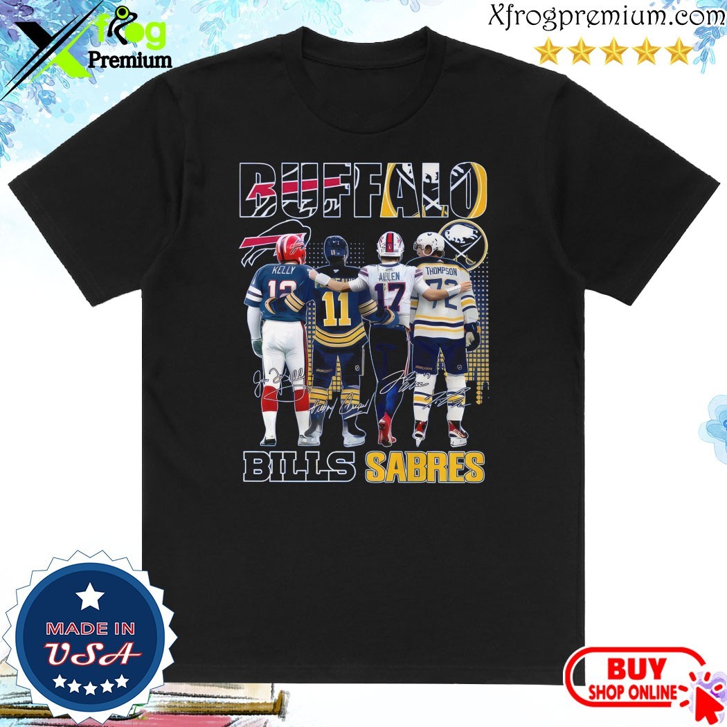 Official Buffalo Bills x Buffalo Sabres Hockey Team T-Shirt