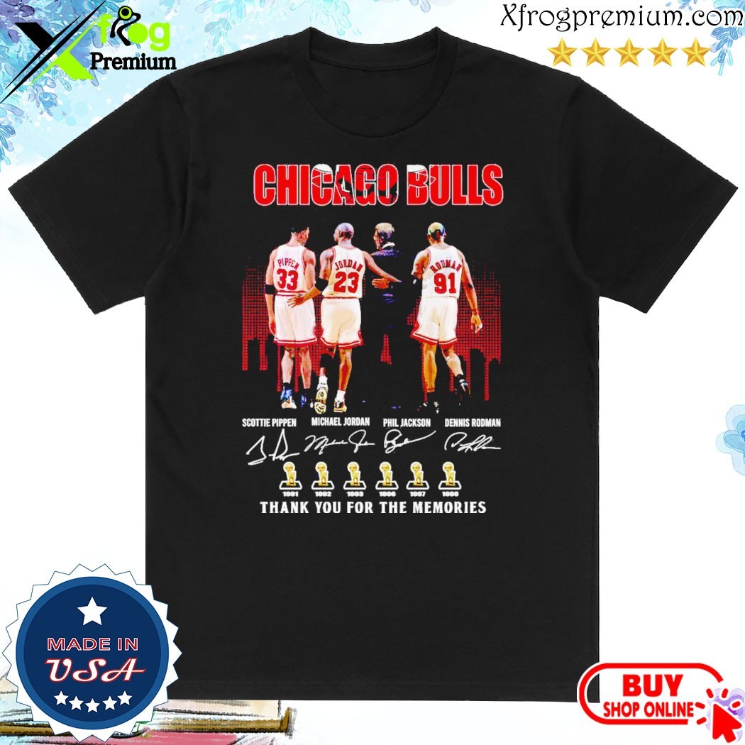 Official Chicago Bulls NBA Signatures Tribute Thank You for the Memories T-Shirt