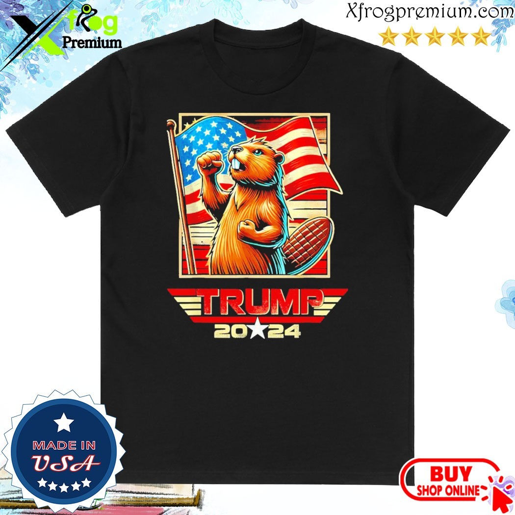 Official Fist beaver vote for Trump 2024 us flag Shirt