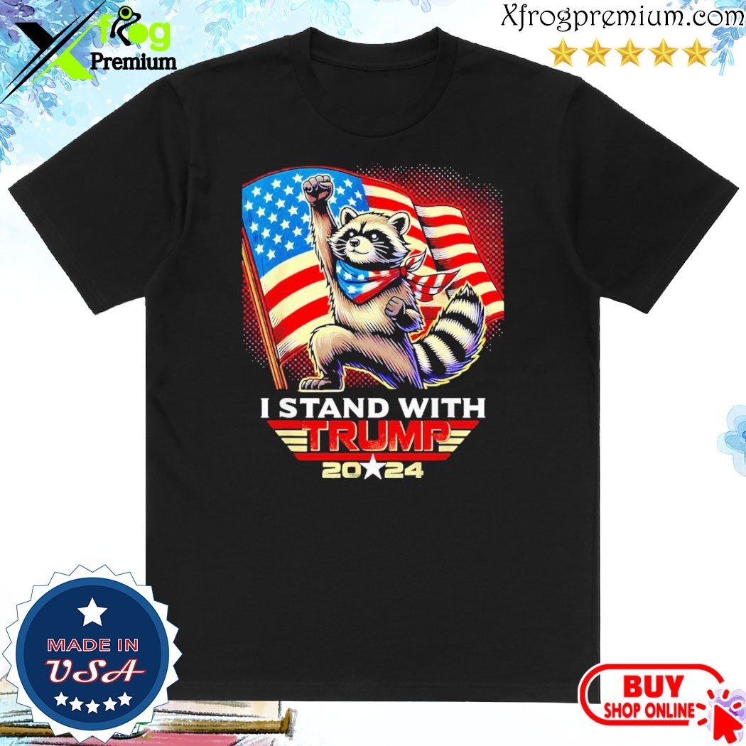 Official Fist racoon I stand with Trump us flag Shirt