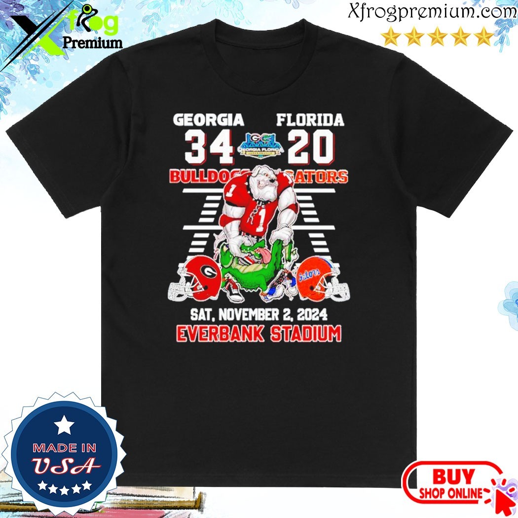 Official Georgia Bulldogs 34-20 Victory Over Florida Gators at Everbank Stadium 2024 T-Shirt