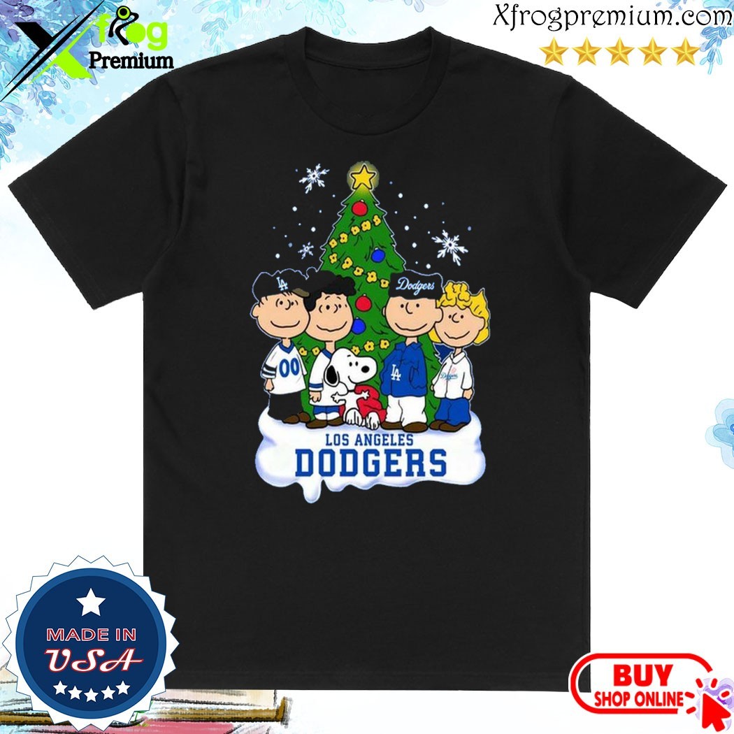 Official Los Angeles Dodgers This Christmas With Snoopy & Friends T-Shirt