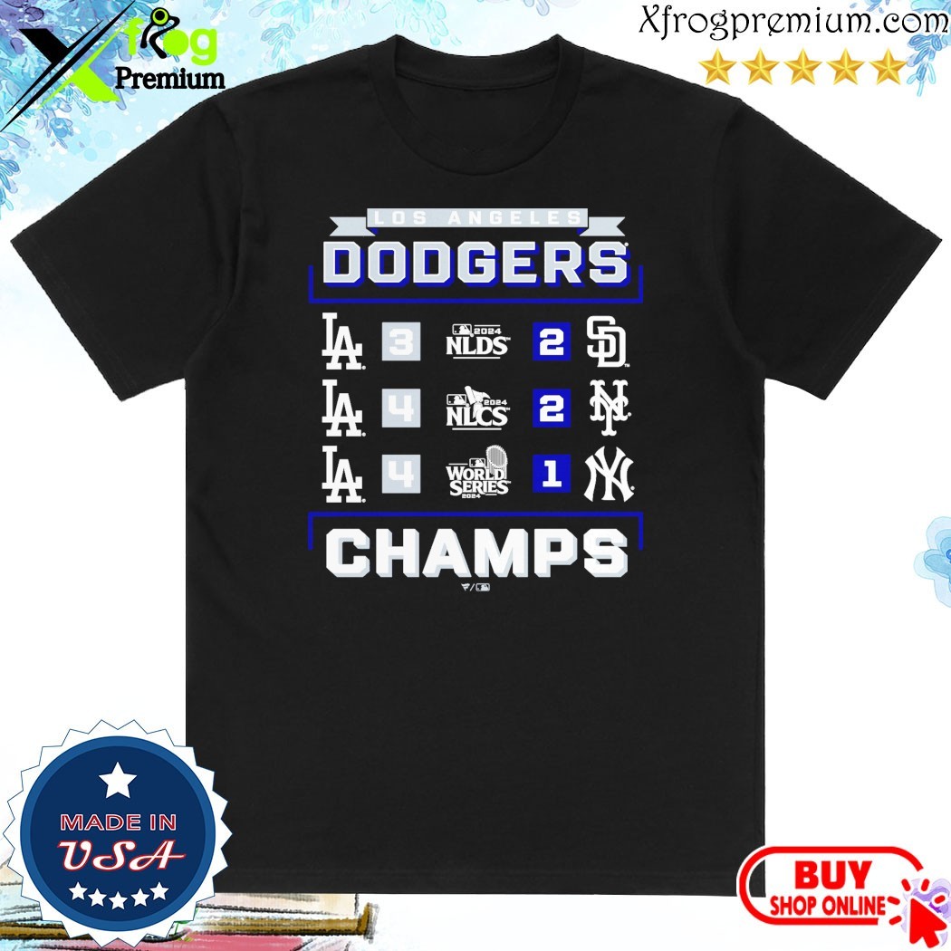 Official Los angeles Dodgers 2024 world series champions schedule T-shirt