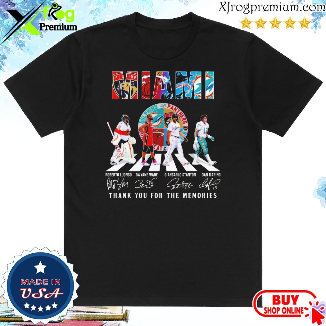 Official Miami Dolphins Marino Florida Panthers Luongo Heat Wade Marlins Stanton T-Shirt