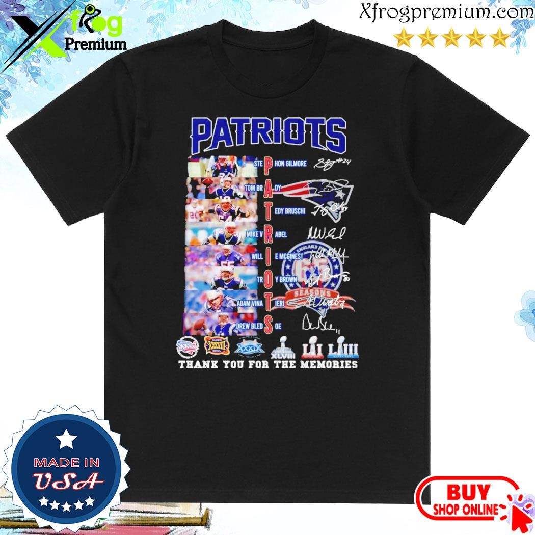 Official New England Patriots Signature Thank You For The Memories T-Shirt