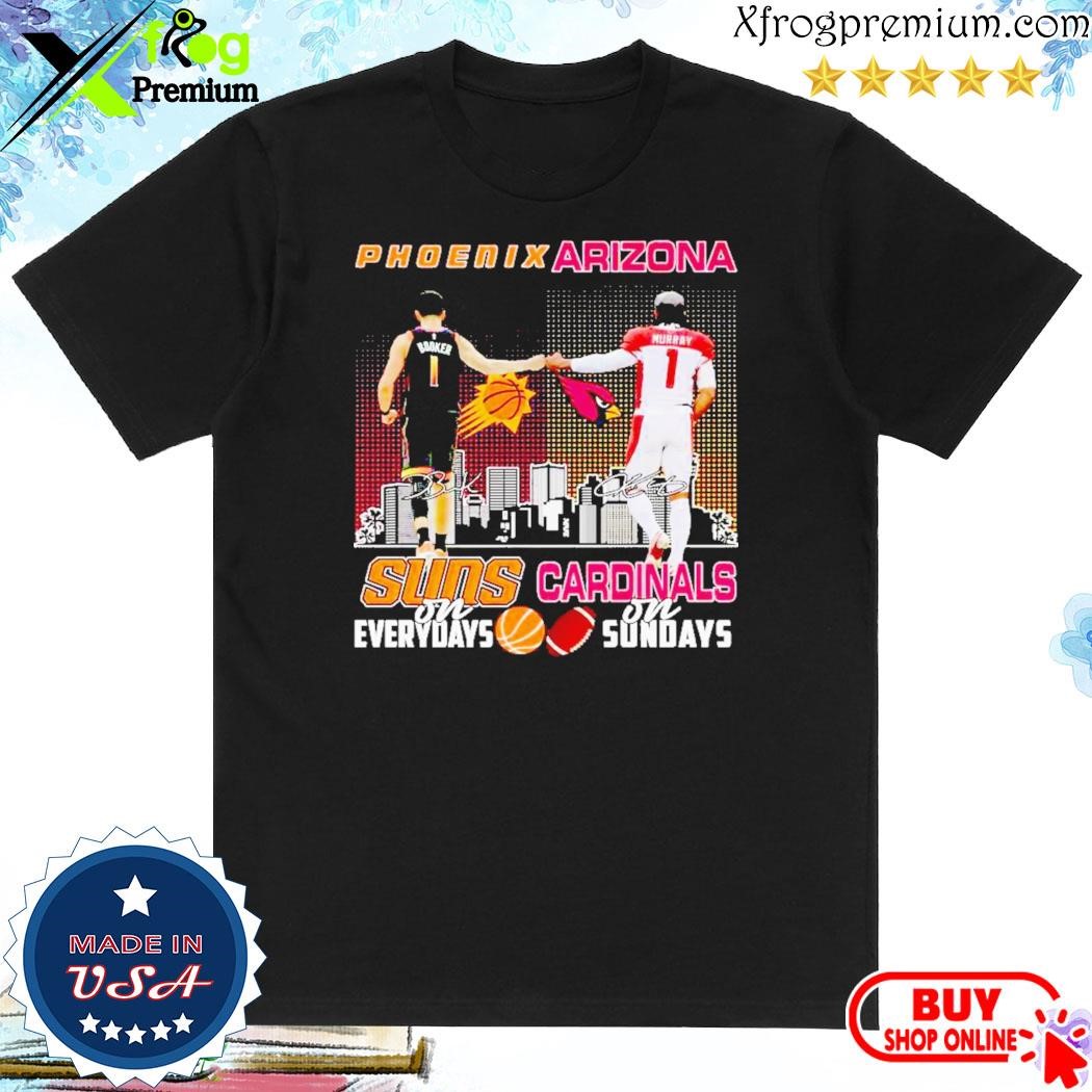 Official Phoenix Suns Devin Booker On Everydays Arizona Cardinals Kyler Murray On Sundays T-Shirt