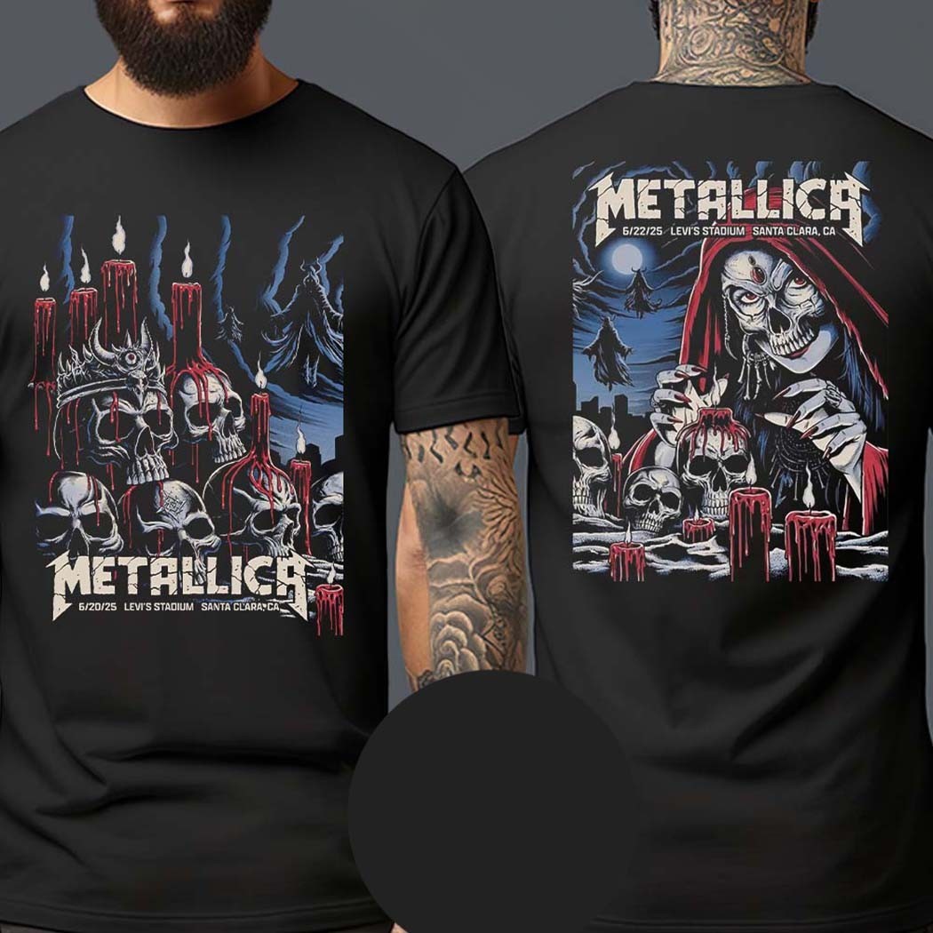 Official Metallica Santa Clara Merch Tee Night 2 Art By